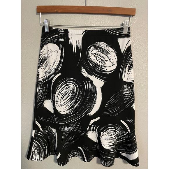 Jonden Skirt Womens Medium Black White Abstract Print Flounce Hem Y2K READ - Picture 1 of 6